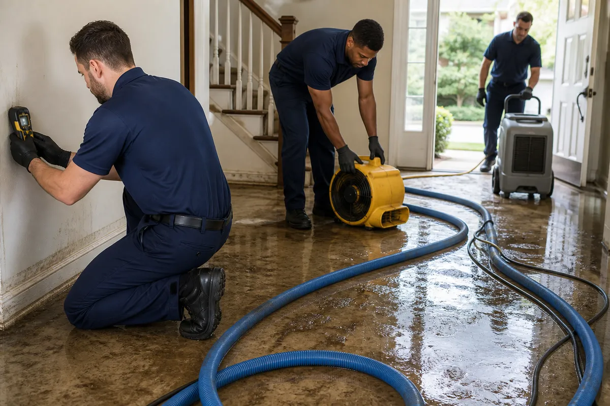 Restoration crew working in San Diego, CA